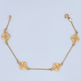 Pulso Trebol Espiga 3.55gr / 18.6cm / 2mm Oro Amarillo 18K &