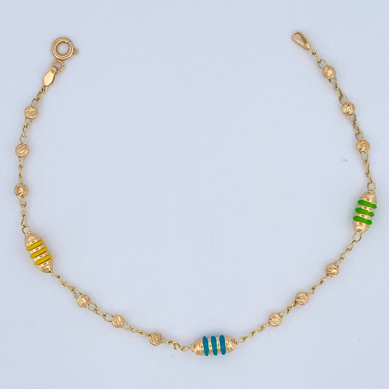 Pulso Barril Espiga 2.65gr / 19cm / 3mm Oro Amarillo 18K &