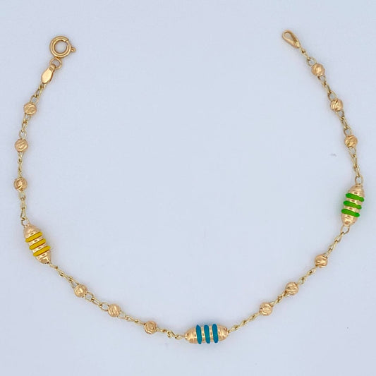 Pulso Barril Espiga 2.65gr / 19cm / 3mm Oro Amarillo 18K &
