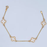 Pulso Trebol Espiga 3.35gr / 18.5cm / 1.5mm Oro Amarillo 18K &