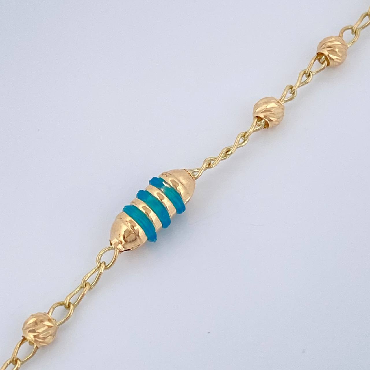 Pulso Barril Espiga 2.65gr / 19cm / 3mm Oro Amarillo 18K &