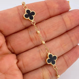 Pulso Trebol Espiga 4.25gr / 19cm / 3mm Oro Amarillo 18K &