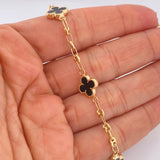 Pulso Trebol Gc 4.45gr / 18.2cm / 3mm Oro Amarillo 18K &