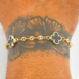 Pulso Trebol Gc 4.45gr / 18.2cm / 3mm Oro Amarillo 18K &