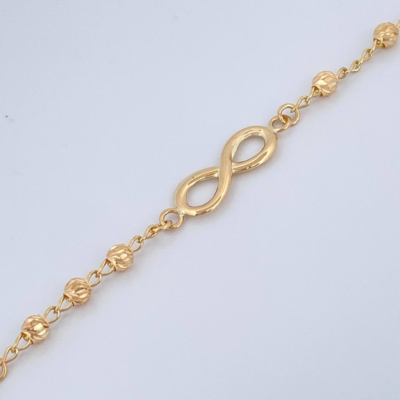 Pulso Infinito Espiga 2.55gr / 19cm / 3mm Oro Amarillo 18K &