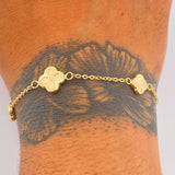 Pulso Trebol Aro Seguido 3.65gr / 18.7cm / 1.8mm Oro Amarillo 18K &