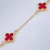 Pulso Trebol Espiga 3.75gr / 18.8cm / 3mm Oro Amarillo 18K &
