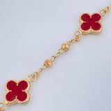Pulso Trebol Tipo Espiga 4.25gr / 19cm / 2mm Oro Amarillo 18K &