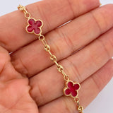 Pulso Trebol Gc 4.35gr / 18.6cm / 3mm Oro Amarillo 18K &