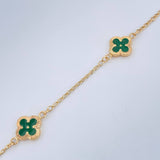 Pulso Trebol Espiga 3.55gr / 18.8cm / 2.5mm Oro Amarillo 18K &