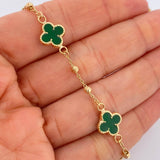 Pulso Trebol Tipo Espiga 4.25gr / 19cm / 3mm Oro Amarillo 18K &