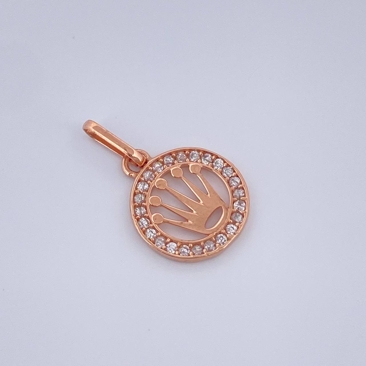 Dije Corona Rx 0.65gr / 1.9cm / Oro Rosa 18K &