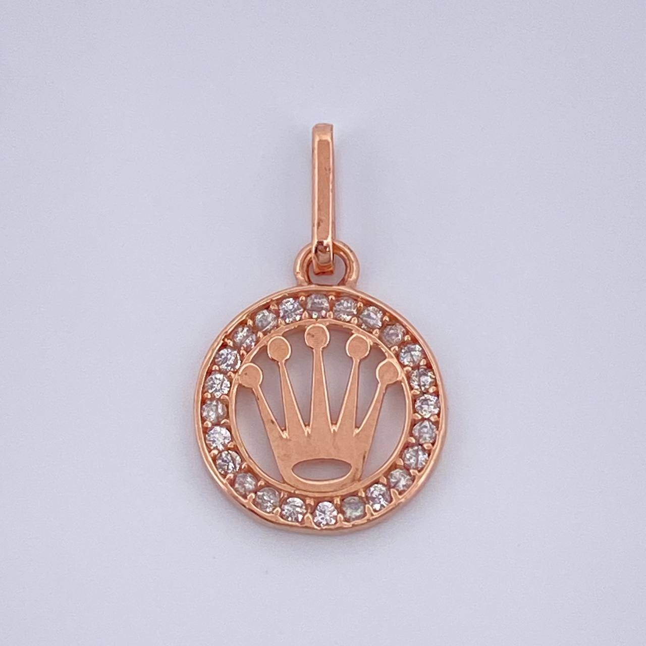 Dije Corona Rx 0.65gr / 1.9cm / Oro Rosa 18K &