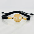 Pulsera Tejida Negra 11-11 Oro Amarillo 18K