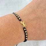 Pulsera Caballo Galopante 1.35gr / 3mm Bolas Lisas 10 und Oro Amarillo *