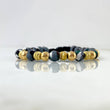Pulsera Negra Camuflado Grisaseo 2.35gr / 5mm Bolas Lisas Satinadas 12 und Oro Amarillo ©