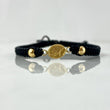 Pulsera Negra Arcángel Mateado 0.45gr / 4mm Bolas Lisas 2 und Oro Amarillo ©
