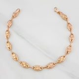 Pulso Rustico Eslabón 5.65g / 20.5cm / 6.18mm Oro Rosa 18K