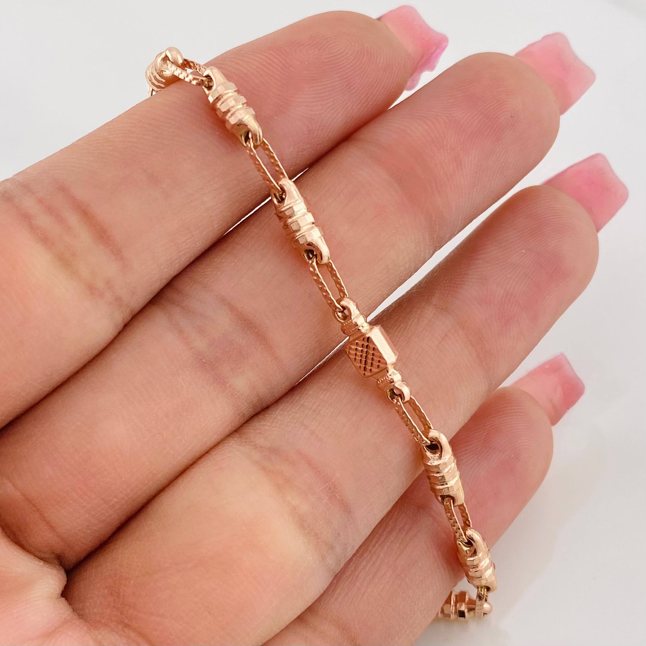 Pulso Rustico Cilindro 4.6g / 21.5cm / 3.59mm Oro Rosa 18K