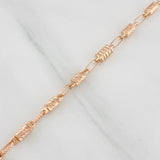 Pulso Rustico Cilindro Largo 4.45g / 21.7cm / 4.25mm Oro Rosa 18K