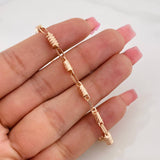 Pulso Rustico Cilindro Largo 4.45g / 21.7cm / 4.25mm Oro Rosa 18K