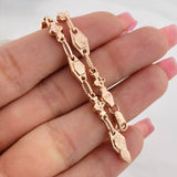 Pulso Rustico Eslabón Flor 4.5g / 19.6cm / 6.1mm Oro Rosa 18K