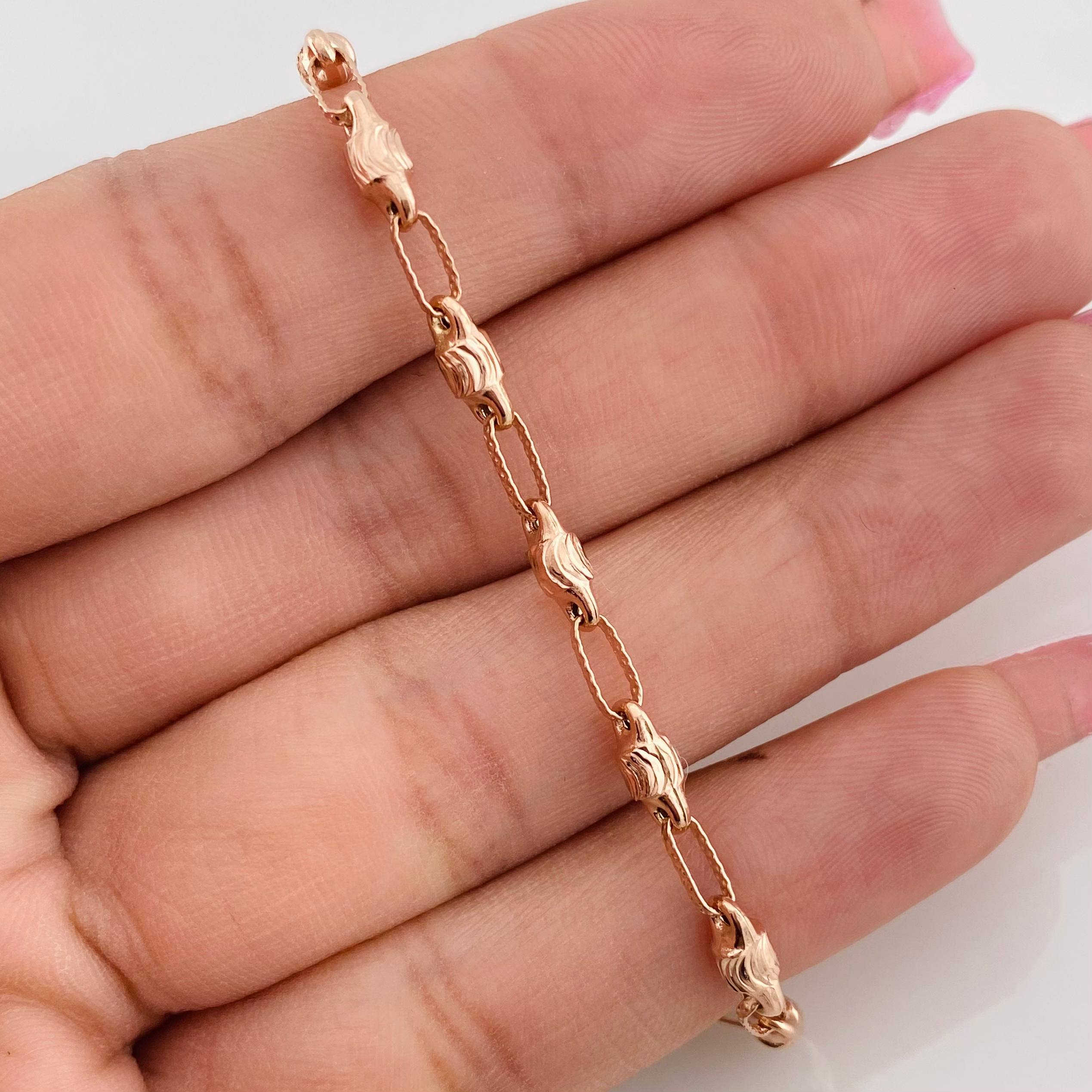 Pulso Rustico Cilindro 4.5g / 20cm / 3.34mm Oro Rosa 18K