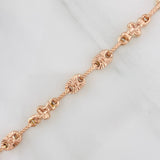 Pulso Rustico Eslabón Ovalado 4.8g / 21cm / 4.4mm Oro Rosa 18K