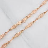 Cadena Rustica Eslabón 9.1g / 60cm / 4.37mm Oro Rosa 18K