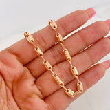 Cadena Rustica Barril 15g / 65cm / 4.8mm Oro Rosa 18K