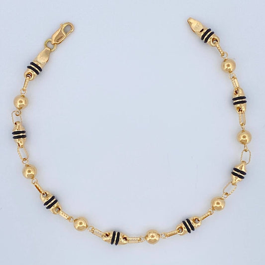 Pulso Rustica Barril Tipo Militar 4.35gr / 20.8cm / 5mm Oro Amarillo 18K $