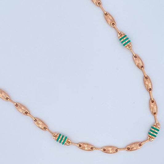 Cadena Rustica Barril Eslabon 11.6gr / 56.7cm / 5.1mm Oro Rosa 18K $