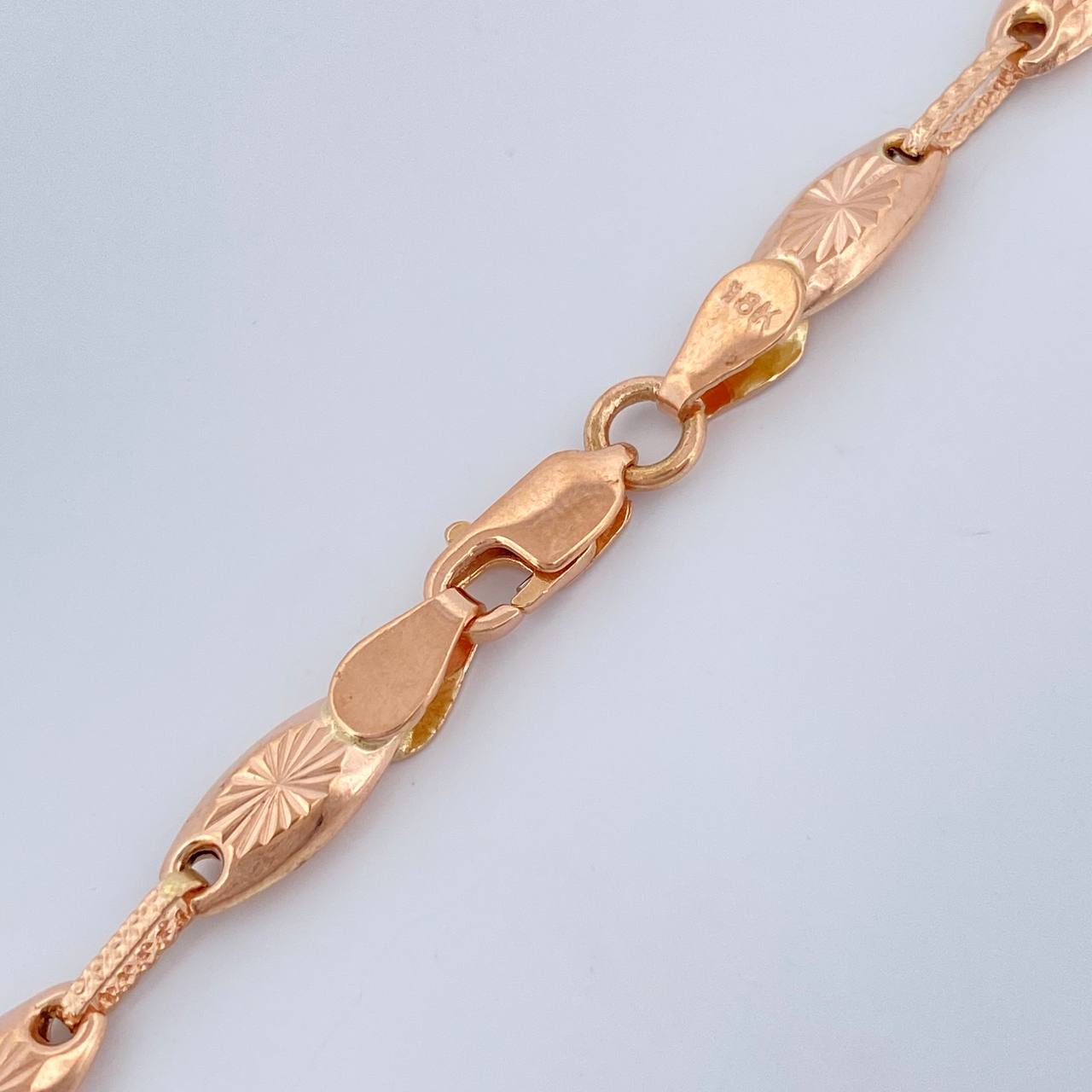 Cadena Rustica Barril Eslabon 11.6gr / 56.7cm / 5.1mm Oro Rosa 18K $