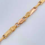 Cadena Rustica Eslabon 10.6gr / 61.8cm / 3.55mm Dos Oros Amarillo Rosa 18K $