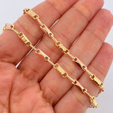 Cadena Rustica Eslabon 10.6gr / 61.8cm / 3.55mm Dos Oros Amarillo Rosa 18K $