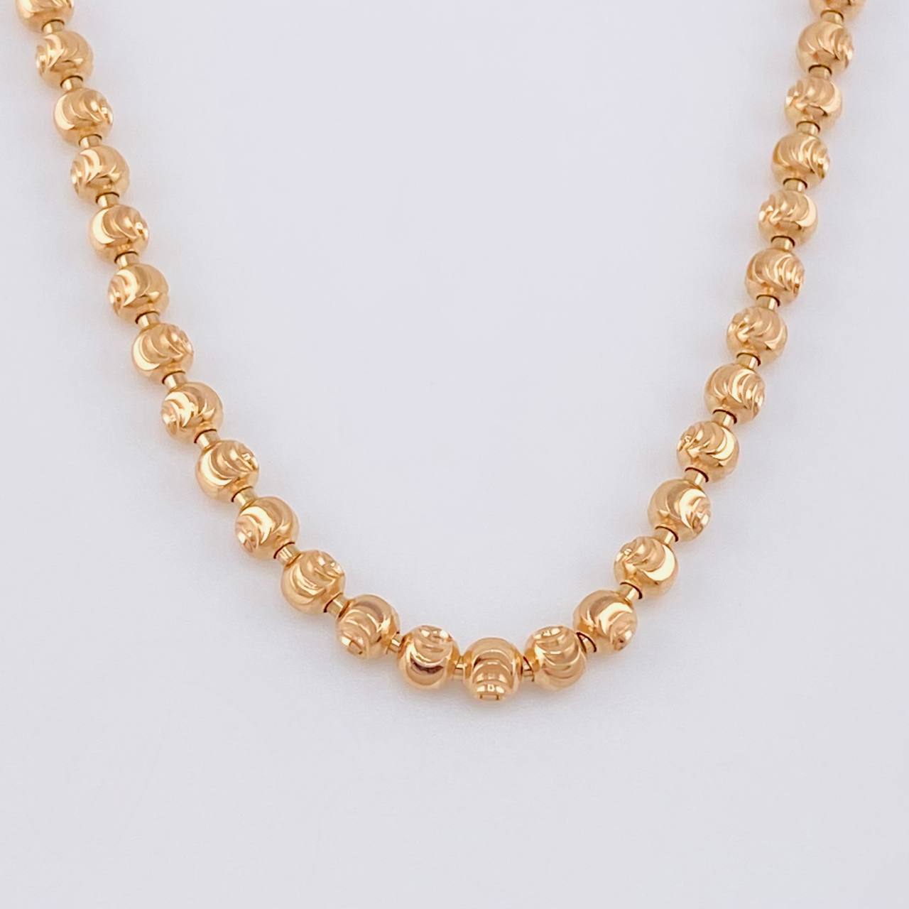 Cadena Militar Media Luna 20.45g / 65cm / 3mm Oro Rosa 18K