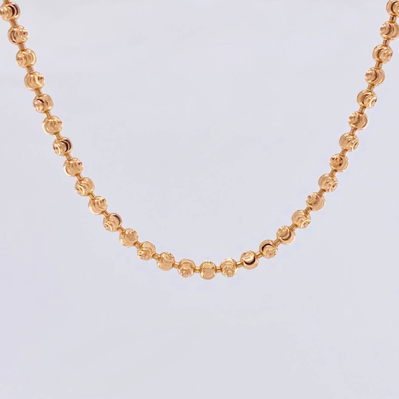 Cadena Militar Media Luna 20.45g / 65cm / 3mm Oro Rosa 18K