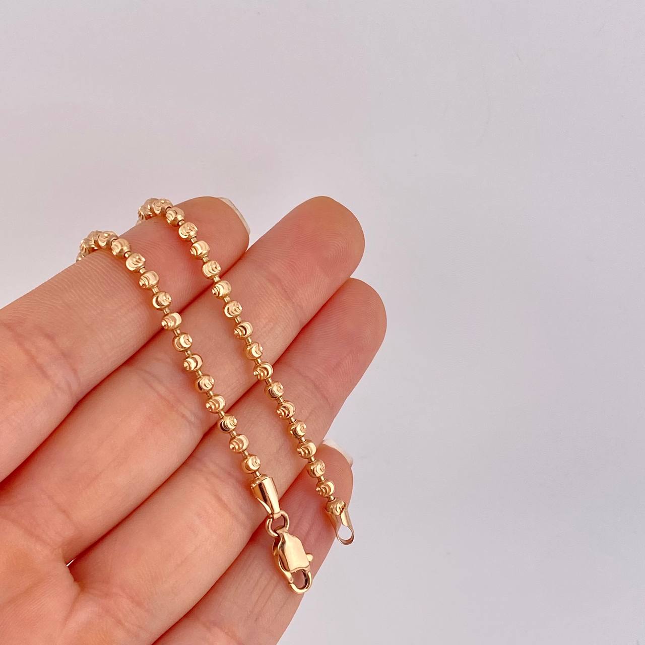 Cadena Militar Media Luna 20.45g / 65cm / 3mm Oro Rosa 18K