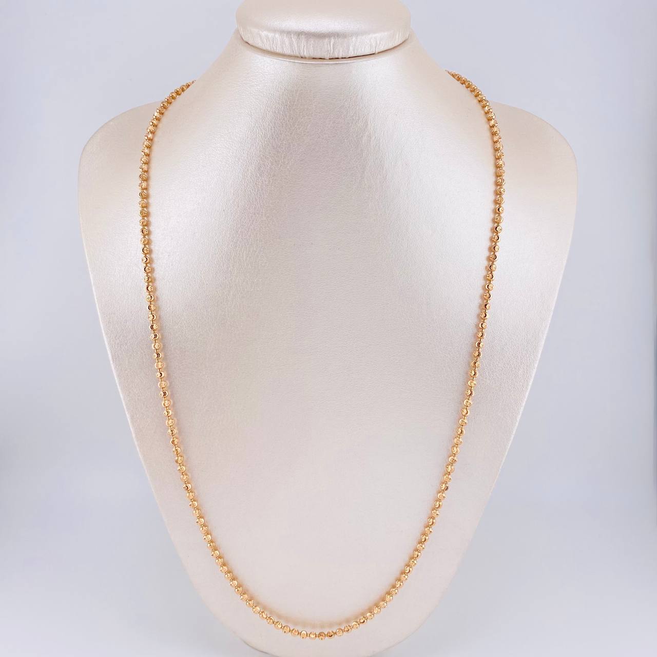 Cadena Militar Media Luna 20.45g / 65cm / 3mm Oro Rosa 18K