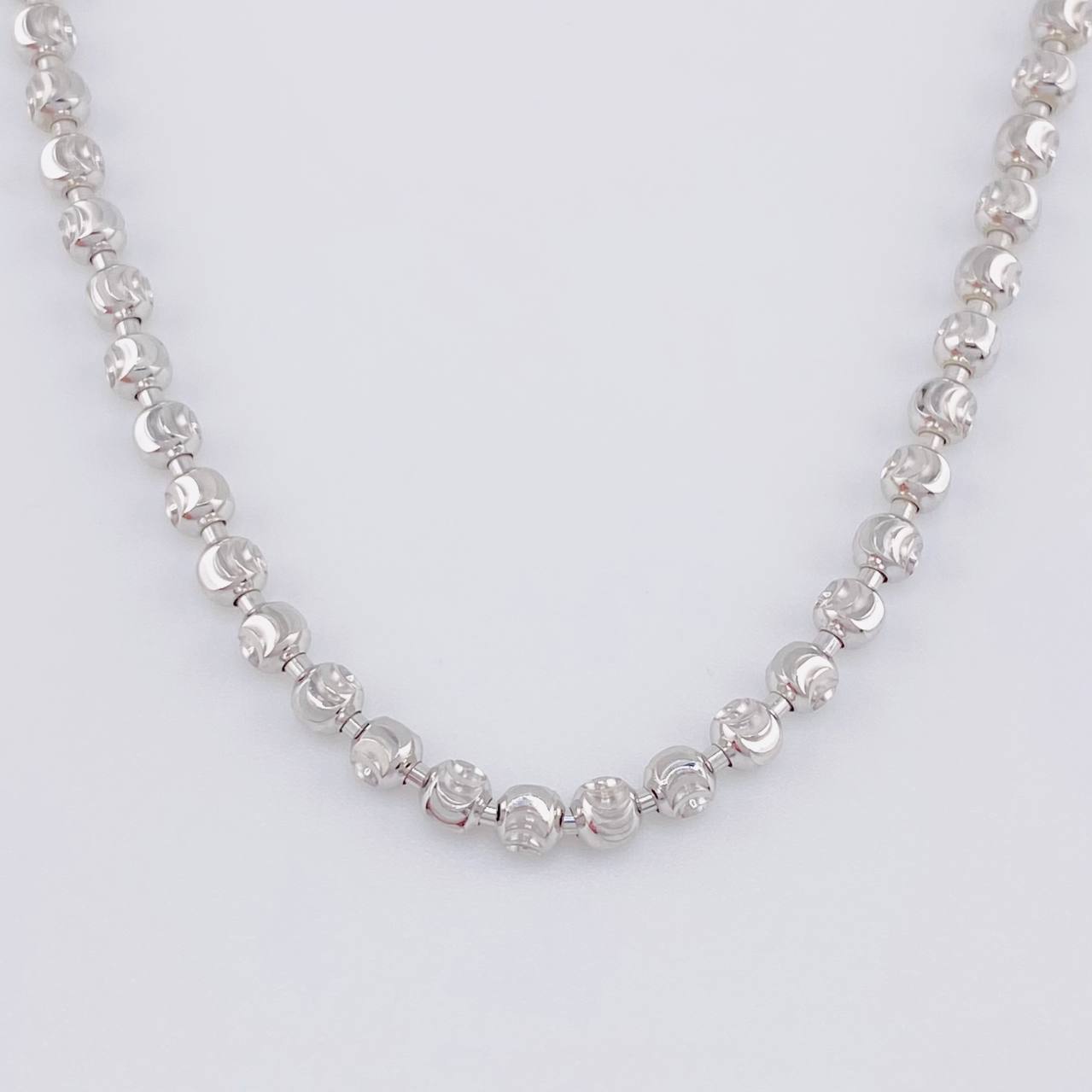 Cadena Militar Media Luna 15.15g / 50cm / 3mm Oro Blanco 18K