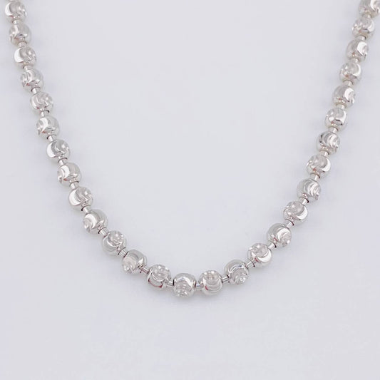 Cadena Militar Media Luna 15.15g / 50cm / 3mm Oro Blanco 18K