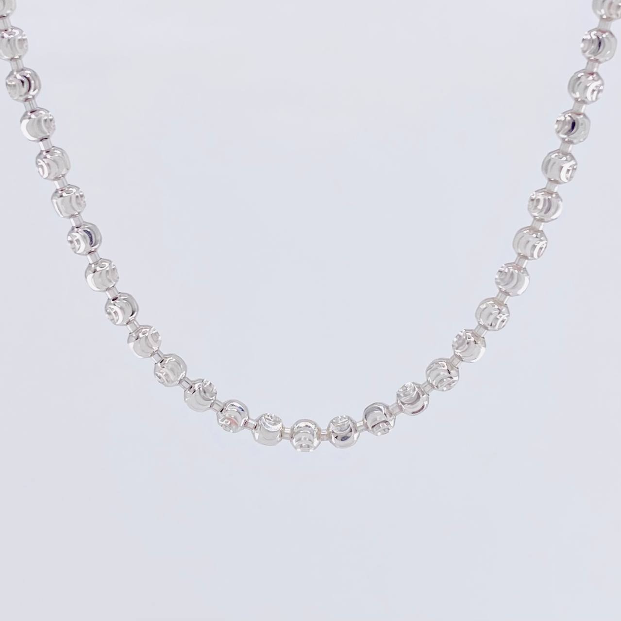 Cadena Militar Media Luna 15.15g / 50cm / 3mm Oro Blanco 18K