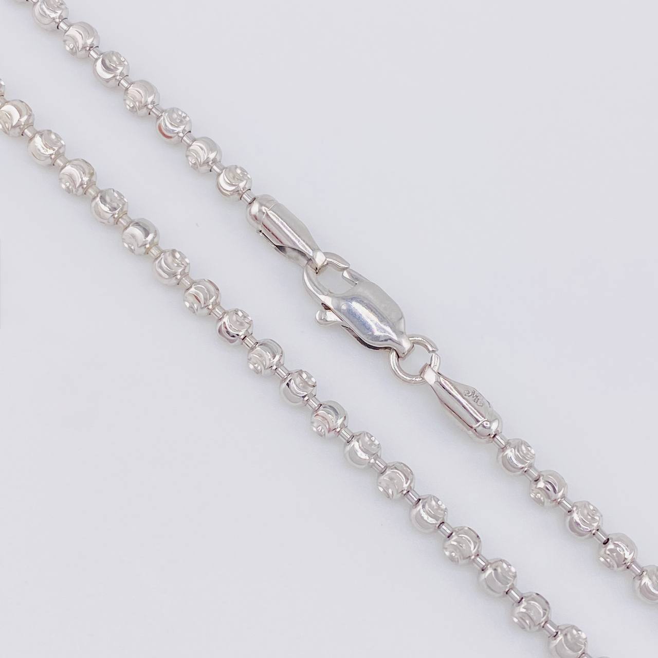 Cadena Militar Media Luna 15.15g / 50cm / 3mm Oro Blanco 18K