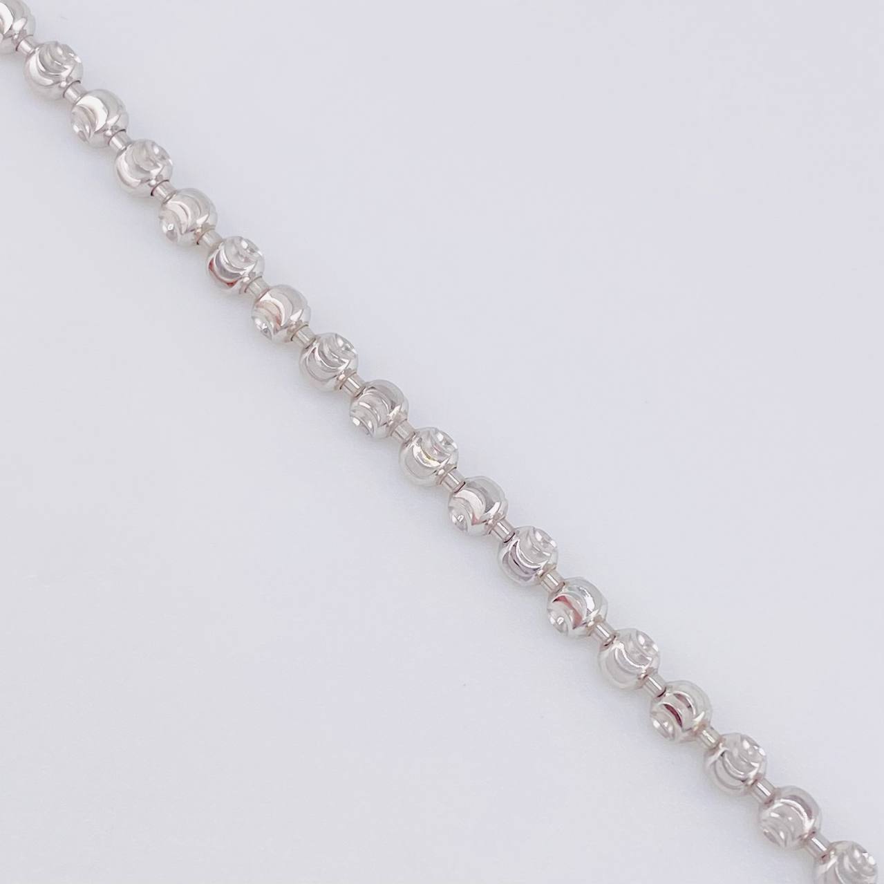 Cadena Militar Media Luna 15.15g / 50cm / 3mm Oro Blanco 18K