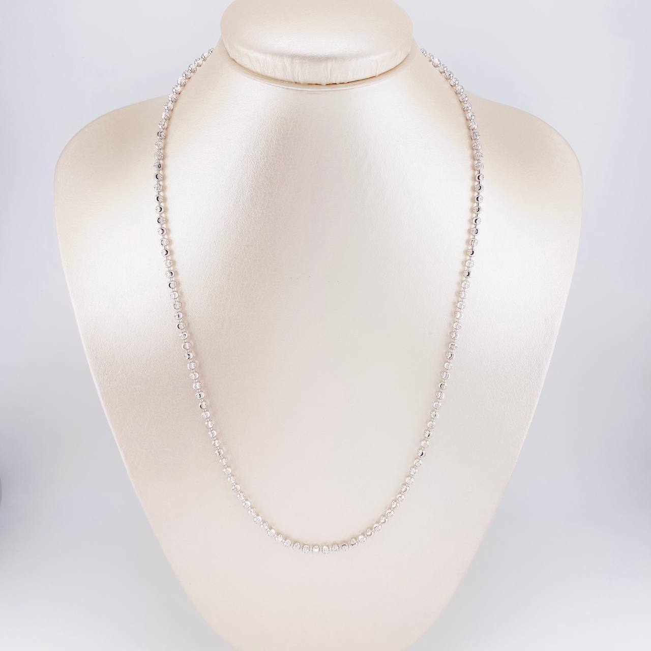 Cadena Militar Media Luna 15.15g / 50cm / 3mm Oro Blanco 18K