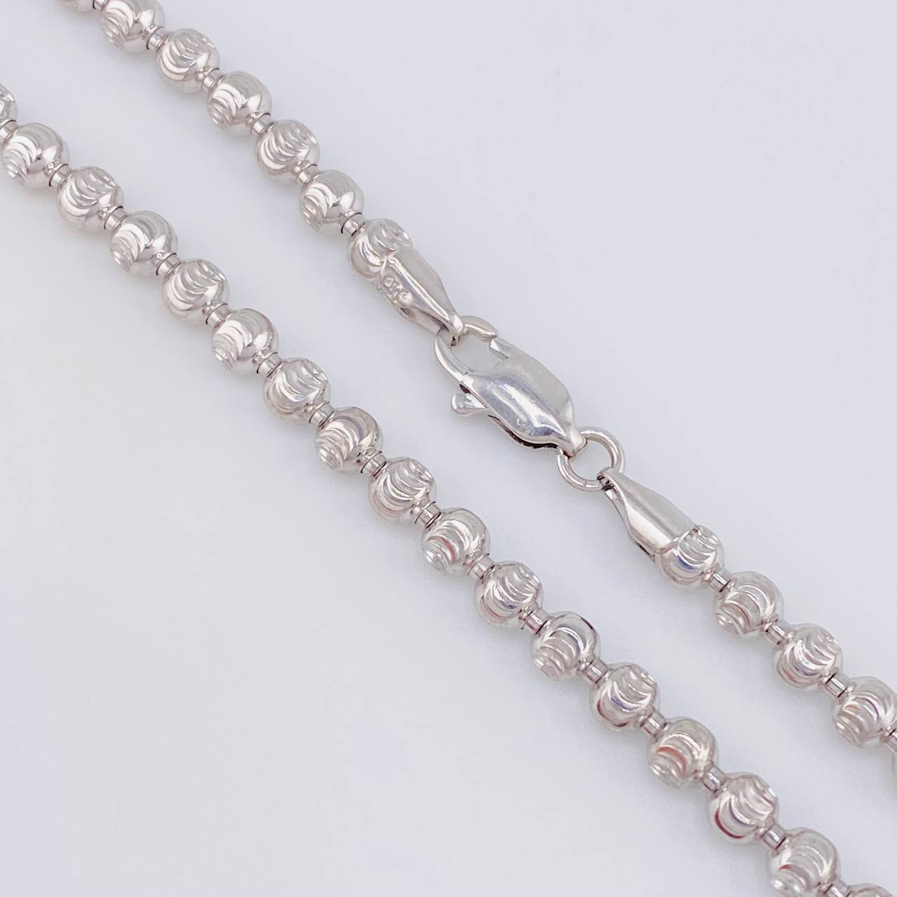 Cadena Militar Media Luna 27.45g / 65cm / 4.9mm Oro Blanco 18K