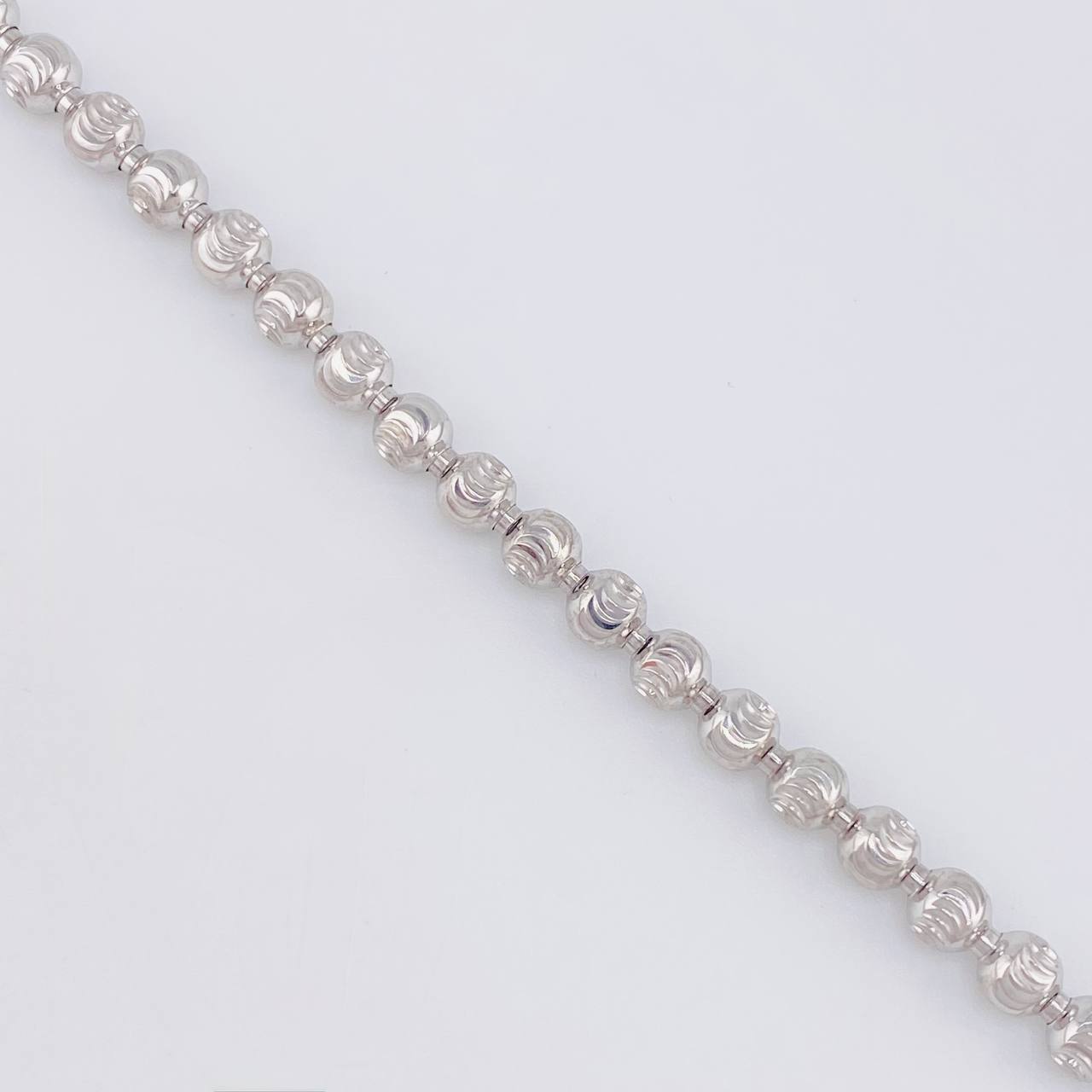 Cadena Militar Media Luna 27.45g / 65cm / 4.9mm Oro Blanco 18K