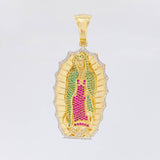Dije Silueta Virgen Guadalupe 19g / 6.3cm Dos Oros Amarillo Blanco 18K