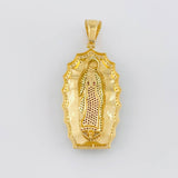 Dije Silueta Virgen Guadalupe 19g / 6.3cm Dos Oros Amarillo Blanco 18K