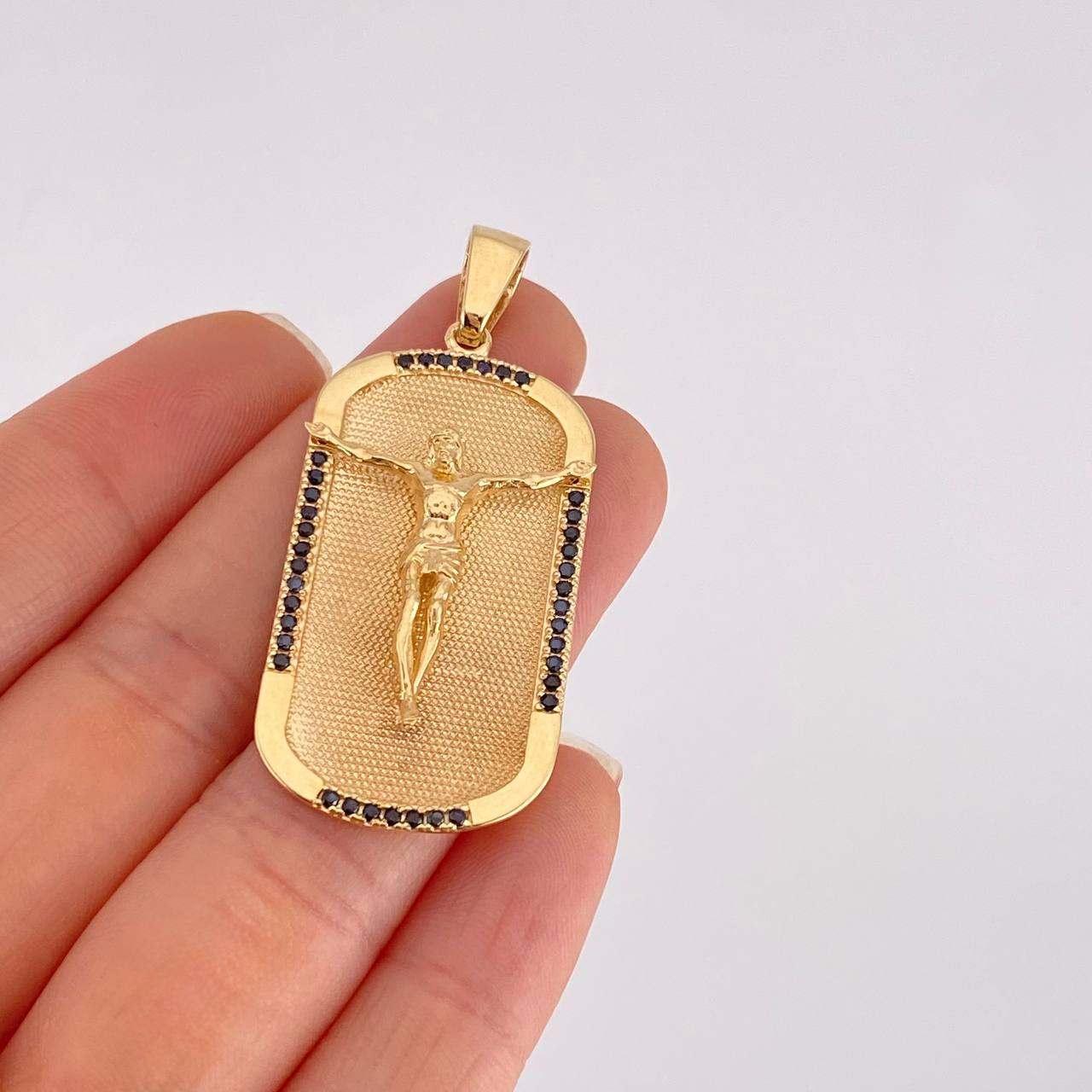 Dije Cristo Placa 9.75g / 5cm Oro Amarillo 18K